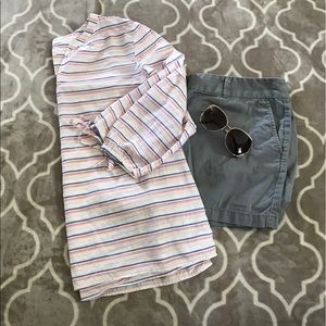 Talbots Striped 3/4 Sleeve Top Large